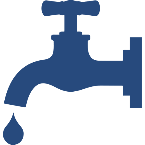 Graphic of a tap with a drop of water coming out of the spout  
