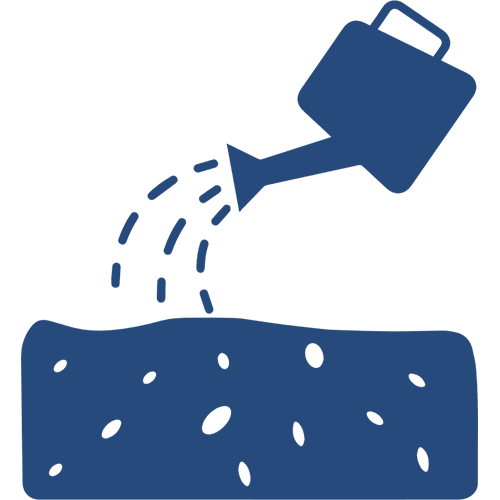 Graphic of water pouring out of a watering can 
